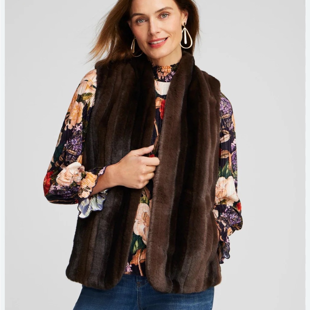 Chico's Dark Brown Faux Fur Vest